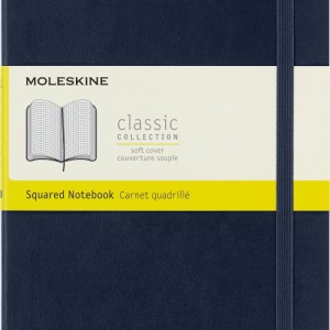 Notes MOLESKINE L (13x21cm) w kratkę, miękka oprawa, sapphire blue, 192 strony, niebieski