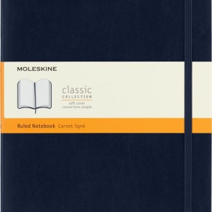 Notes MOLESKINE XL (19x25cm) w linie, miękka oprawa, sapphire blue, 192 strony, niebieski