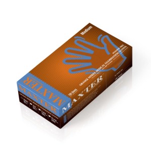 Rękawice nitrylowe bezpudrowe, MAXTER 7.0, 90 szt., rozmiar XXL, pomarańczowe