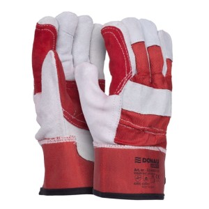 Rękawice robocze DONAU SAFETY DS-DOKHARD, doker, dwoina bydlęca, rozm. 10,5/XL, szaro-czerwone