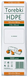 Torebki spożywcze SARANTIS, HDPE, 10x4x30cm, 1000 szt., transparentne