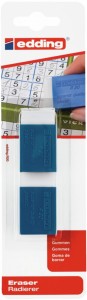 Gumka do wymazywania e-R20 EDDING, 2 szt., blister, biała