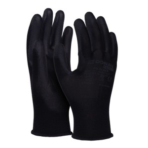 Rękawice DONAU SAFETY PU Black, kat. II, rozm. 10, czarne