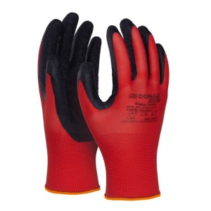 Rękawice DONAU SAFETY Super Latex, kat. II, rozm. 7, czerwone