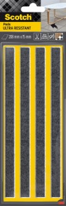 Ultra odporne podkładki filcowe SCOTCH, paski, 208x15mm, 4 szt., czarne
