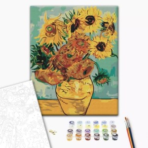 Malowanie po numerach BRUSHME, 40x50 cm, Słoneczniki Van Gogh, 1 szt., w pudełku