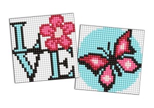 Diamentowa mozaika na magnesie IDEYKA, 9x9 cm, kids, pełen wdzieku motyl, 2 szt.