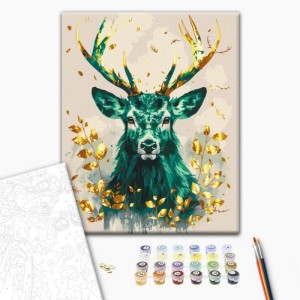 Malowanie po numerach BRUSHME, 40x50 cm, gold, szmaragdowa korona lasu, 1 szt., w pudełku
