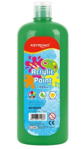 Farba akrylowa KEYROAD, 1000ml, butelka, zielona