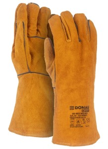 Rękawice spawalnicze DONAU SAFETY DS-KEV WELMIG, kevlar, skóra bydlęca, rozm. 10/XL, złote
