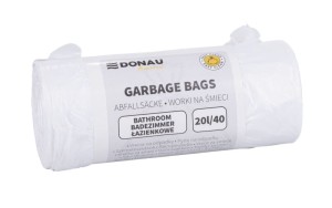 Worki na śmieci DONAU HOME, łazienkowe (HDPE), 20l, 40 szt., białe