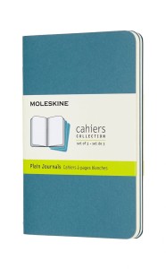 Zestaw 3 zeszytów MOLESKINE Cahier Journals, P, 9x14cm, gładki, 64 strony, brisk blue