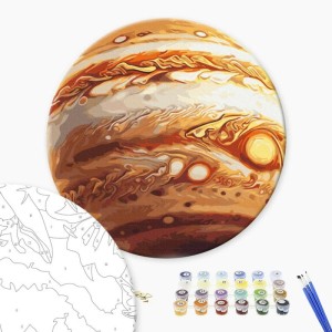 Malowanie po numerach BRUSHME, okrągły, śr. 40 cm, Jowisz, 1 szt.