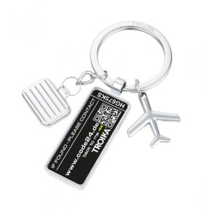 Brelok TROIKA Lost & Found, chromowany metal
