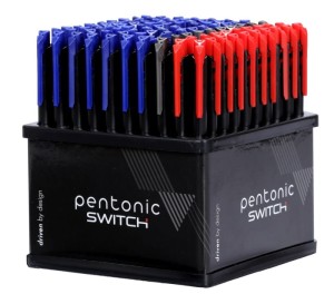Display długopisów LINC Pentonic Switch, śr. kulki 0,7 mm, gr. linii 0,3 mm, 100 szt., mix kolorów