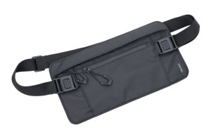 Saszetka TROIKA Black Belt Bag, na pasku, dwie kieszenie, czarna