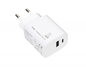 Ładowarka TROIKA Charge-X Duo 20, dwa porty USB-C+A, biała
