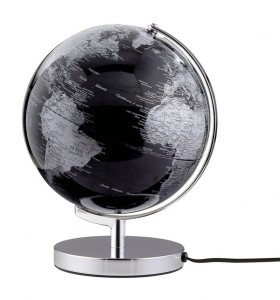 Globus TROIKA Terra Light, śr. 25cm, metalowa podstawa, czarno-srebrny