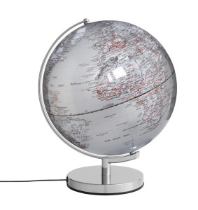 Globus podświetlany TROIKA Stellar Light, śr. 30cm, metalowa podstawa, srebrny