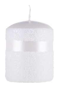 Świeca słupek DONAU HOME Milo, 70x90mm, biały perła