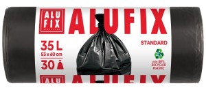 Worki na śmieci ALUFIX, HDPE, 35l, 30 szt., czarne