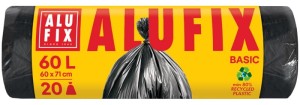 Worki na śmieci ALUFIX Economy, HDPE, 60l, 20 szt., czarna