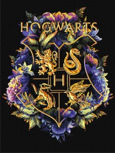 Malowanie po numerach IDEYKA, 30x40cm, metallic, Harry Potter - Herb Hogwartu, 1 szt.