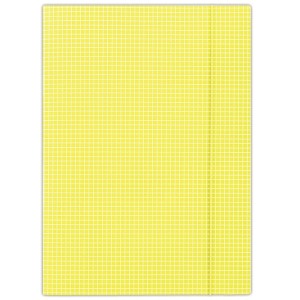 Teczka z gumką DONAU, karton, A4, 400gsm, 3-skrz., żółta w kratę