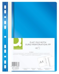 Skoroszyt Q-CONNECT, PP, A4, standard, 120/170mikr., wpinany, niebieski