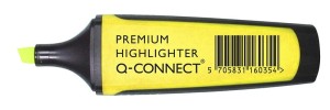Zakreślacz fluor. Q-CONNECT Premium, 2-5mm (linia), gumowana rękojeść, żółty