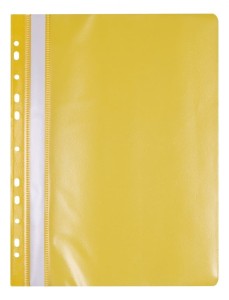 Skoroszyt OFFICE PRODUCTS, PP, A4, miękki, 100/170mikr., wpinany, żółty