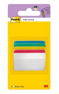 Zakładki indeksujące POST-IT® do archiwizacji (686-A1), PP, wygięte, 50,8x38mm, 4x6 kart., mix kolorów