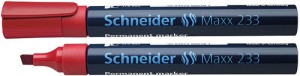 Marker permanentny SCHNEIDER Maxx 233, ścięty, 1-5mm, czerwony