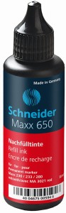 Tusz uzupełniający SCHNEIDER Maxx 650, 50 ml, czerwony