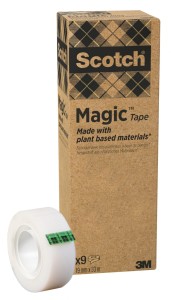 Taśma biurowa SCOTCH® Magic™ (900-1933-9), 66% kleju roślinnego, matowa, 19mm, 33m, 9szt.