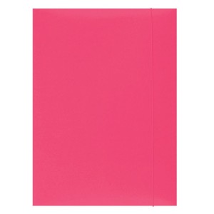 Teczka z gumką OFFICE PRODUCTS, karton, A4, 300gsm, 3-skrz., różowa