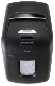 Niszczarka automatyczna REXEL Auto+ 100M EU, mikro ścinki, P-5, 100 kart., 26l, karty kredytowe, czarna