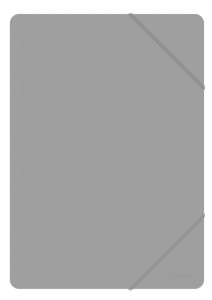 Teczka z gumką OFFICE PRODUCTS, A4, PP, 500mikr., 3-skrz., szara