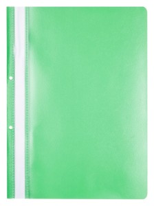 Skoroszyt OFFICE PRODUCTS, PP, A4, 2 otwory, 100/170mikr., wpinany, zielony