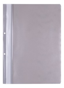 Skoroszyt OFFICE PRODUCTS, PP, A4, 2 otwory, 100/170mikr., wpinany, szary