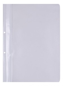 Skoroszyt OFFICE PRODUCTS, PP, A4, 2 otwory, 100/170mikr., wpinany, biały