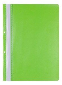 Skoroszyt OFFICE PRODUCTS, PP, A4, 2 otwory, 100/170mikr., wpinany, jasnozielony