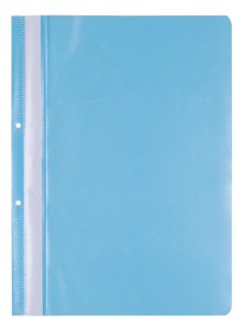 Skoroszyt OFFICE PRODUCTS, PP, A4, 2 otwory, 100/170mikr., wpinany, jasnoniebieski