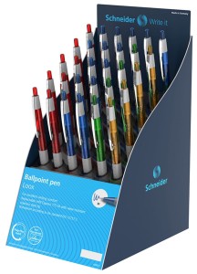 Display długopisów automatycznych SCHNEIDER Loox M, miks kolorów 30 szt., miks kolorów