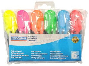 Zakreślacz fluorescencyjny DONAU D-Fresh, 2-5mm(linia), 6szt., mix kolorów