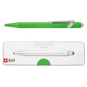 Długopis CARAN D'ACHE 849 Pop Line Fluo, M, w pudełku, zielony