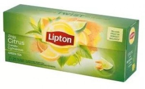 Herbata LIPTON zielona, cytrusowa, 25 torebek