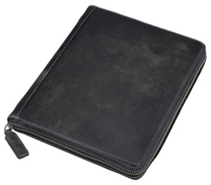 Etui na tablet ALASSIO, skórzane, 21,5 x 25,5 x 3,5cm, czarno-szare