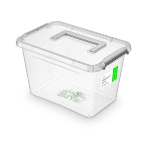 Pojemnik antybakteryjny MOXOM Antibacterial, z rączką, 6,5l, (290 x 200 x 180mm), transparentny