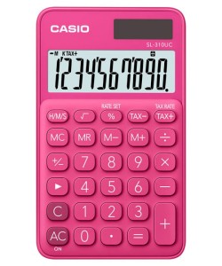 Kalkulator kieszonkowy CASIO SL-310UC-RD-BOX, 10-cyfrowy, 70x118mm, czerwony, box